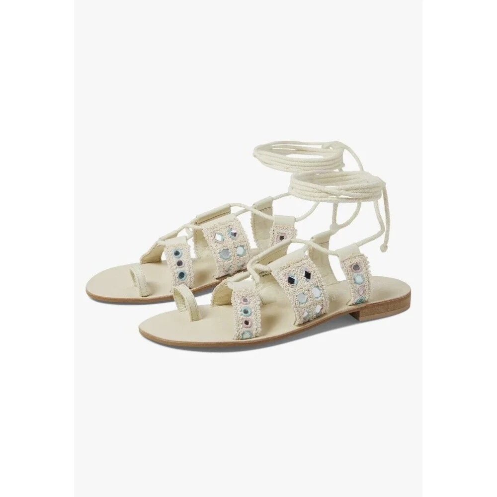 FREE‎ PEOPLE Women’s Mantra Mirror Sandals / Natural Size US 8 /EU38.5 New